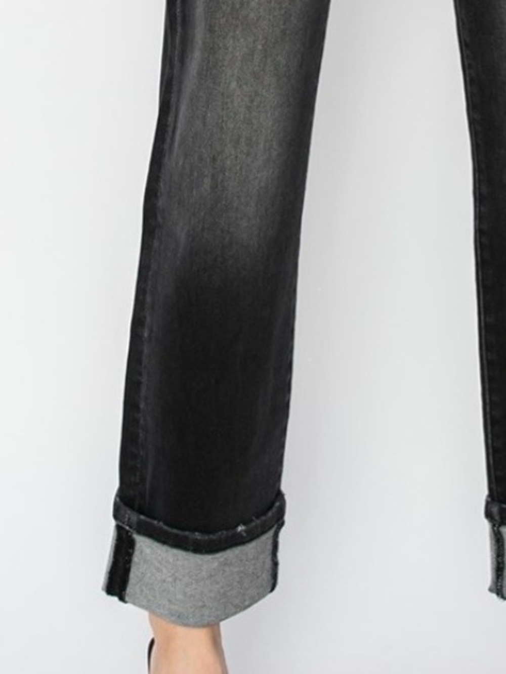 🍒💕Risen Plus High-Rise Straight Leg Jeans in Washed Black - Picture 6 of 6